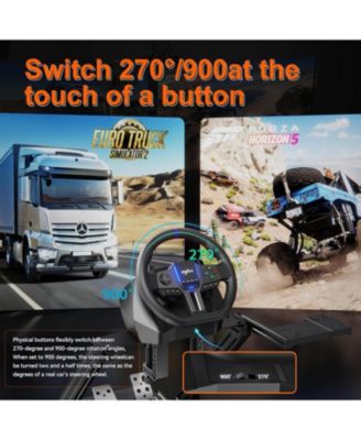 V900 GEN2 Racing Wheel Bundle- 270/290 Rotation, Vibration, Hall Pedals and Paddle Shifters.