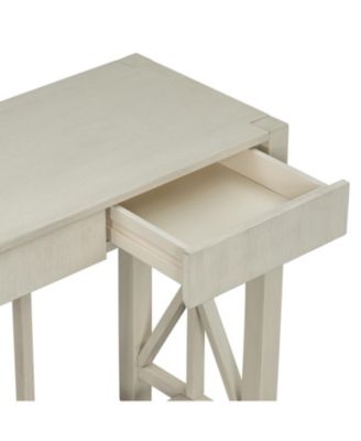  60" Acacia Console Table - Crisscross Design & 4 Drawers