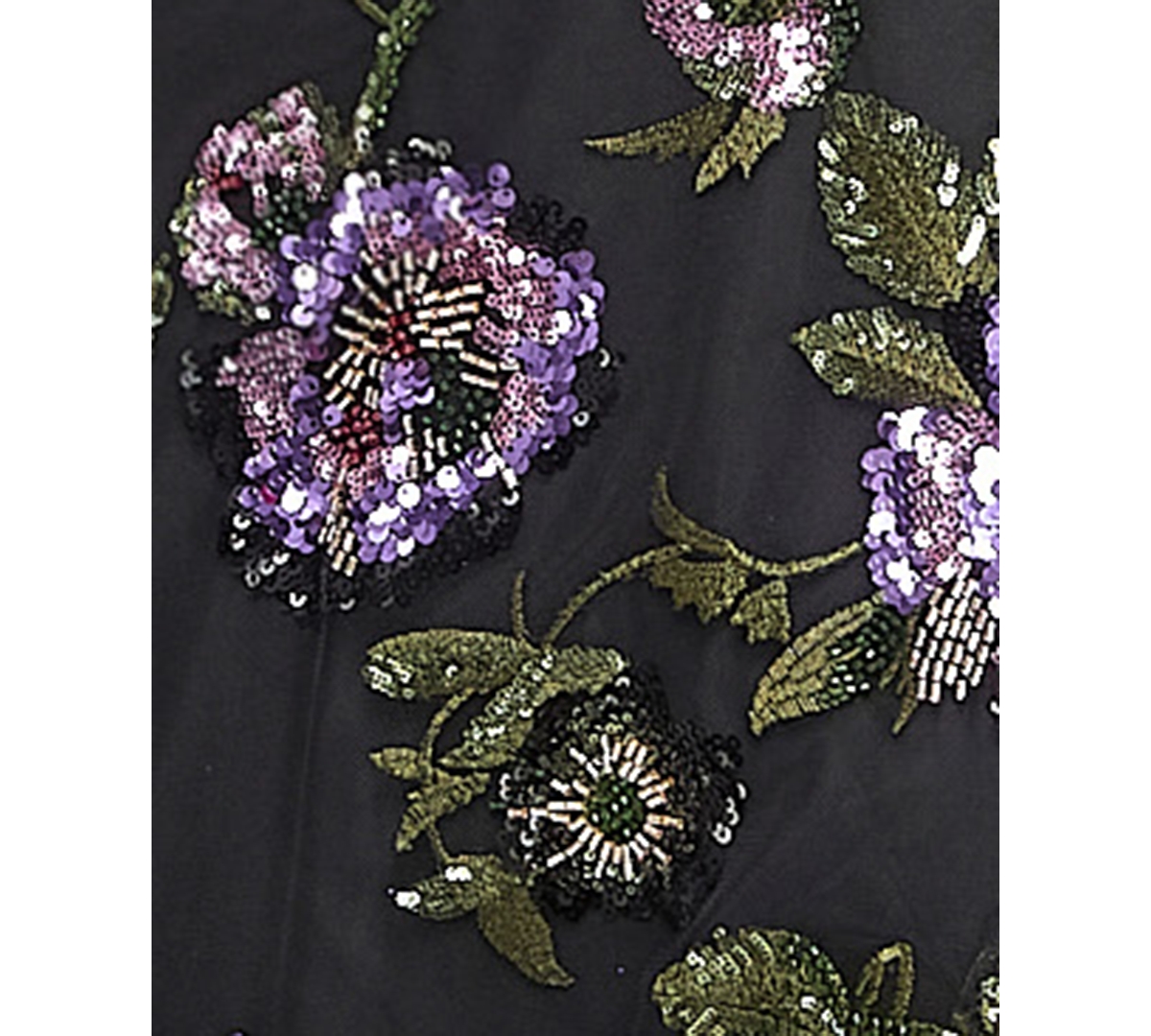 Say Yes Juniors' Floral Embroidery Sequin Applique Front Slit Gown