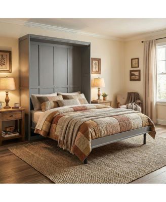 Rotating Queen Murphy Bed with Hidden Storage, Space-Saving Wall Bed for Small Rooms