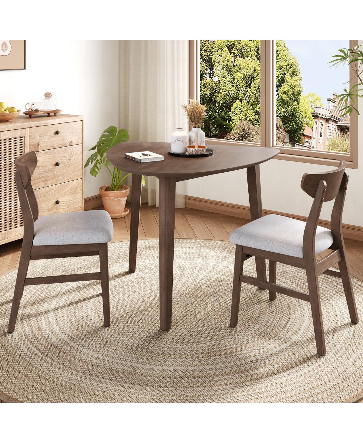 Streamdale Furniture Triangular Wood Table - Modern Space-Saving Geometric Side Table.