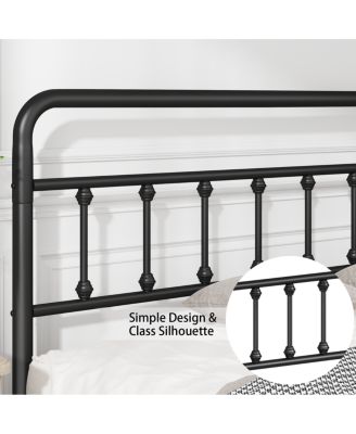 Metal Bed Frame, Twin Size with Headboard, Under Bed Storage, Black