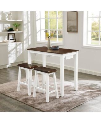 Streamdale Bar Table and Chairs Set, 4 Piece Dining Set, Industrial Breakfast Table Set