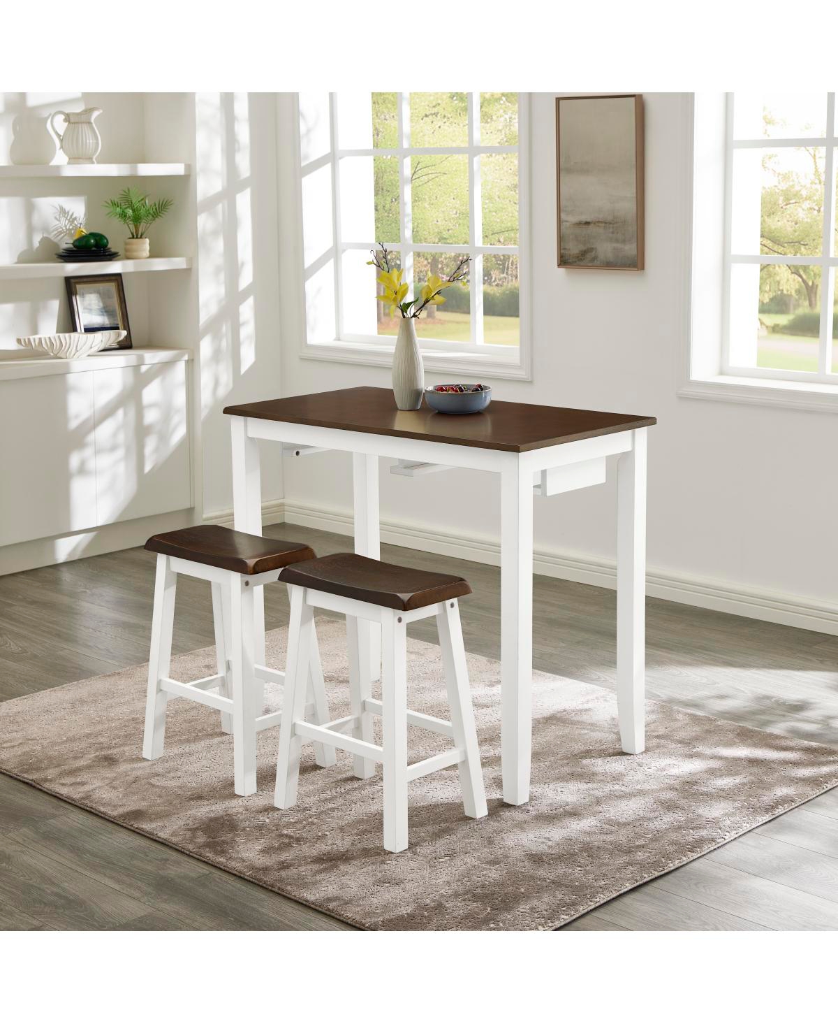 Streamdale Furniture Streamdale Bar Table and Chairs Set, 4 Piece Dining Set, Industrial Breakfast Table Set