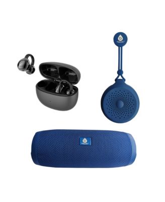 Total Audio Freedom Collection – Wireless Earbuds + Extended-Play 360° Speaker + Waterproof Suction Speaker