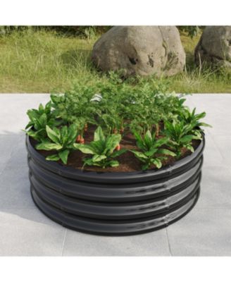 Tall Round Metal Raised Garden Bed for Outdoor Vegetables