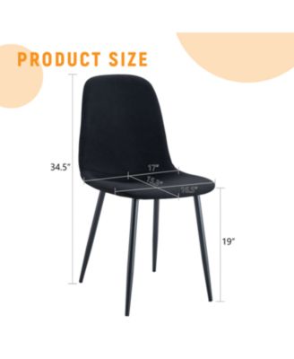 Linen Dining Chairs - Set of 4, Metal Legs