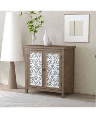 Rustic Brown Wood Storage Cabinet - 31.89" Wide