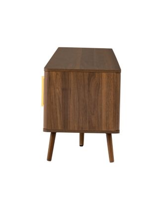 78" TV Stand for TVs up to 85", Modern Entertainment Center with Soft-Close Doors, Walnut