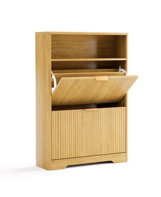 Streamdale Shoe Cabinet Storage with 2 Flip Drawers, Tall Free Standing Organizer Rack.