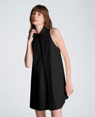 Women's Halter Collared Shirt Swing Dress