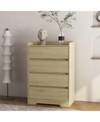 4-Drawer Waterproof Wooden Dresser for Bedroom/Living Room/Office