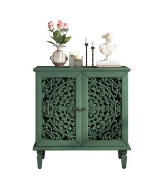 Streamdale Vintage Carved 2-Door Accent Cabinet with Floral Design
