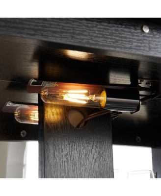 Streamdale Lighted Curio Cabinet with Glass Doors and Adjustable Shelves, Black