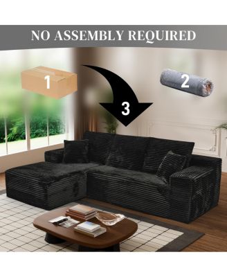 Modular Rabbit Hair Cloud Sofa - L-Shaped, Recliner, Minimalist Sleeper