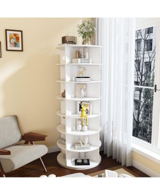 Rotating Shoe Rack Tower, 7-Tier Spinning Storage Organizer (White