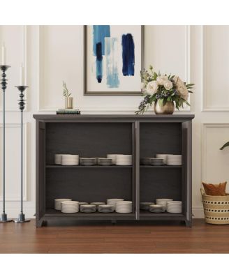 Spacious 49.33" Countertop Sideboard with 3 Mirrored Doors & Adjustable Shelves