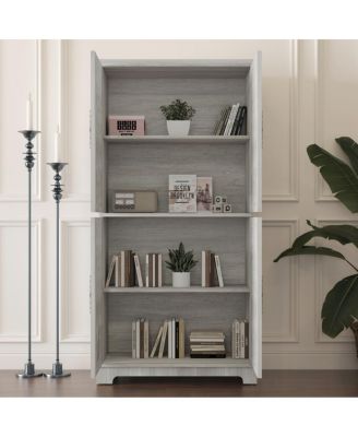 Streamdale 67.4"H 4-Door Mirrored Accent Storage Cabinet for Corner, Entryway, Living Room, Bedroom, Kitchen