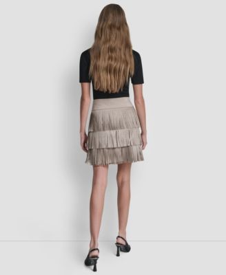 Women's Studded Fringe Mini Skirt