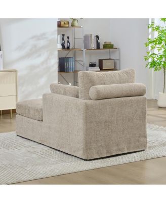 31.89" Wide Modular Sofa Bed with Chenille Fabric & Metal Legs