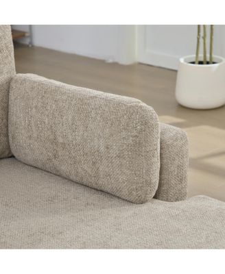 31.89" Wide Modular Sofa Bed with Chenille Fabric & Metal Legs