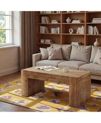 Farmhouse Coffee Table with Hidden Storage Drawer
