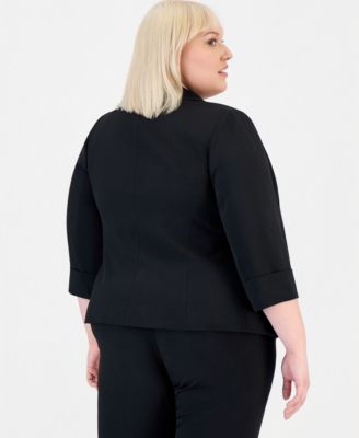 Plus Size Open-Front Soft Blazer 