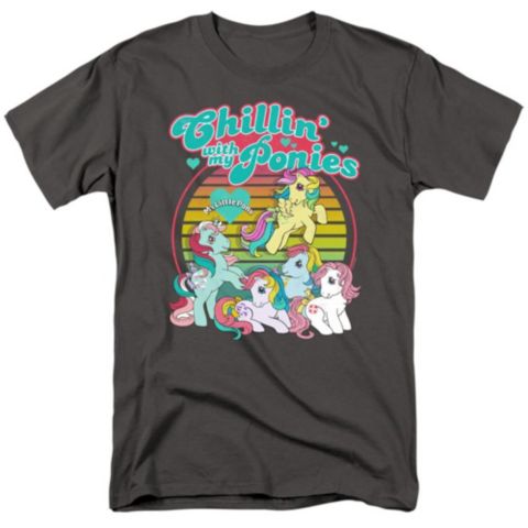 Мужская футболка Hasbro+ Big & Tall + My Little Pony Retro Chillin with My Ponies T, цвет: Меланжевый