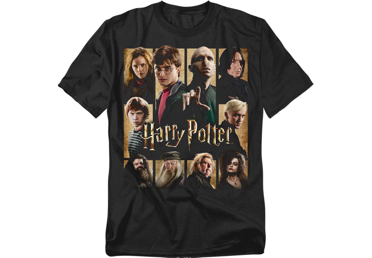 Мужская футболка Harry Potter Heroes Villains Squares, цвет: Чёрный — фото 1