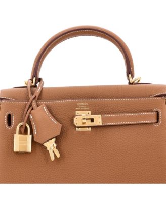 Kelly 25 Handbag Brown Togo with Gold Hardware