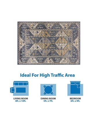 Tiled Border Area Rug 7'11"W x 10'L
