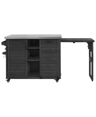 78.3" Outdoor Kitchen Island with Foldable Grill Table.