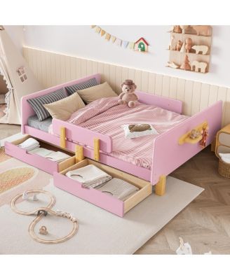 Platform Bed with Storage, Solid Wood Frame, No Box Spring Needed