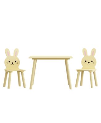 Kids Table and Chair Set with 2 Bunny Chairs
