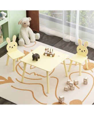Kids Table and Chair Set with 2 Bunny Chairs