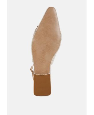 Womens Crina Pearl-Detailed Horsebit Woven Flats