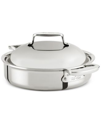 All-Clad d7 Stainless Steel 4-Qt. Braiser with Domed Lid 