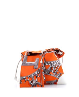 PM Silky City Bag Printed Silk and Leather