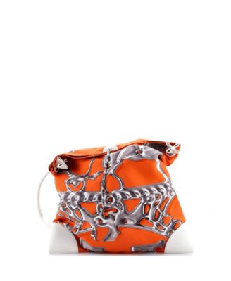 PM Silky City Bag Printed Silk and Leather