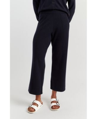 Women's Wool-Cashmere Cropped Wide-Leg Pants