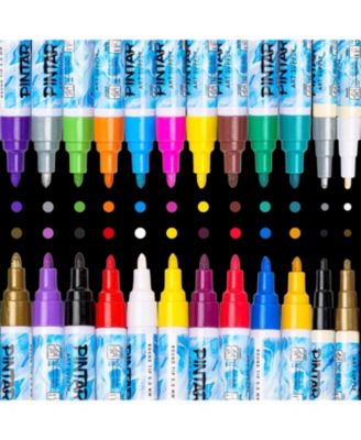 Oil Based Paint Markers - 24 Pack with 20 (5 mm Tips) & 4 (1 mm Tips)