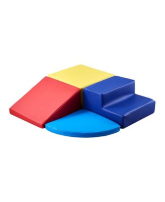 Foam Climbing Toys, 4-Piece Set, PU Leather Soft Play Blocks, Indoor Climb & Crawl Set, Easy Clean, 6M-3Y