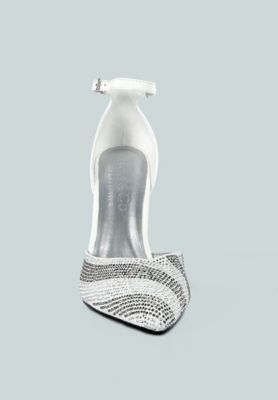 NOBLES Womens Rhinestone Patterned Stiletto Sandals