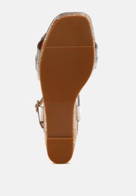 Womens Emelda Chain Link Detail Wedge Sandals