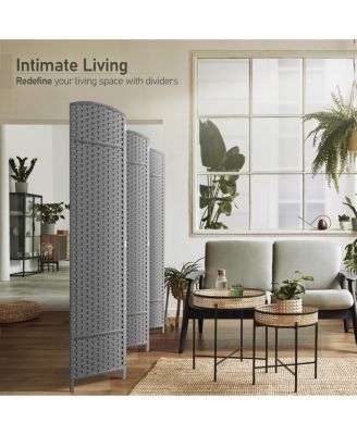 6 Panel Room Divider Panel - Extra Wide Double Hinged Panels - Folding Privacy Screens