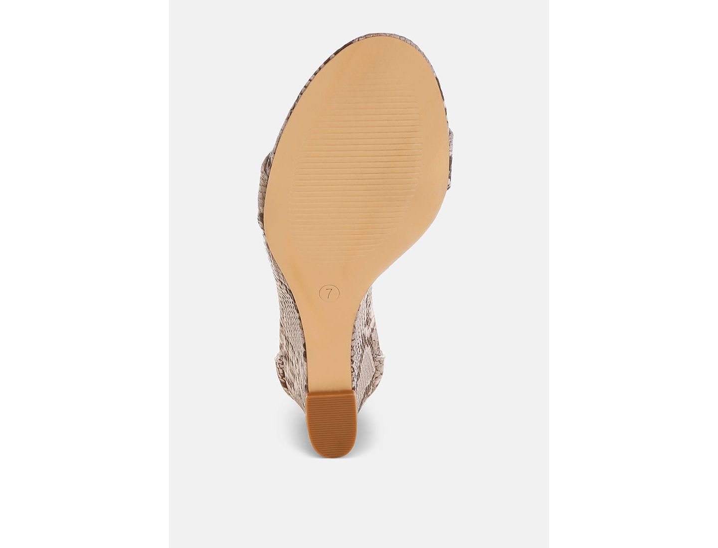 Женские сандалии Rag & Co Kodor Snake Print Slim Wedge, цвет: Натуральный змеиный с принтом — фото 7