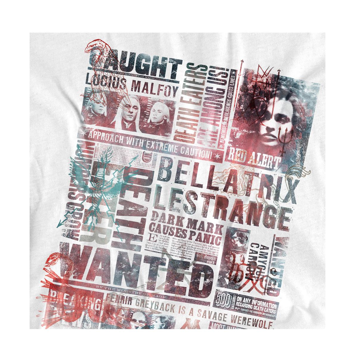 Harry Potter Men's Death Eaters Most Wanted News Clippings T Shirt