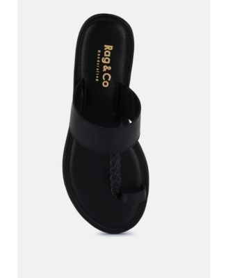 HARRIS Womens Toe Ring Braided Slip On flats