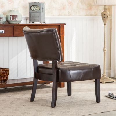Blended Leather Accent Chair with Oversized Seat
