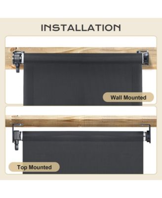 Cordless Solar Fabric Roller Shade – 5% Openness, 95% UV Protection, Sun Shade for Outdoor Gazebo or Pergola